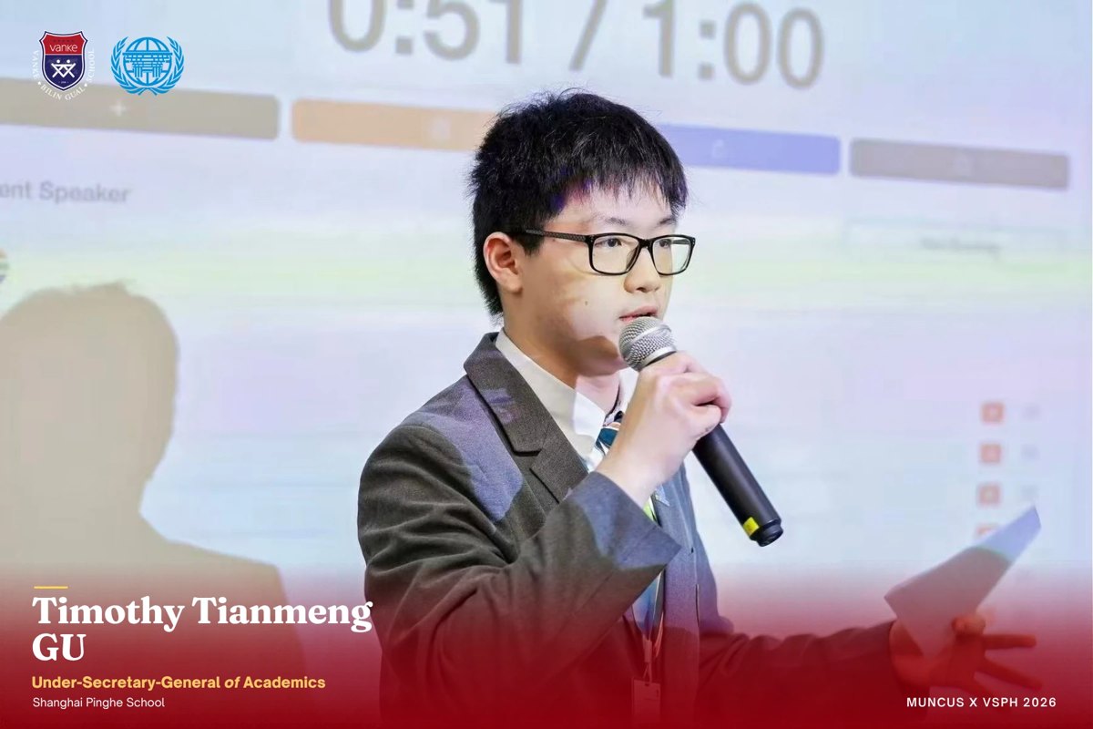 Timothy Gu, Under-Secretary-General of Academics, Shanghai Pinghe School